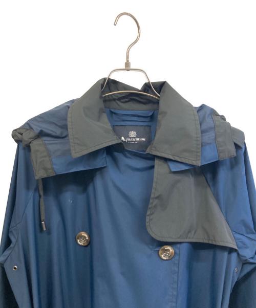 Aquascutum（アクアスキュータム）Aquascutum (アクアスキュータム) 撥水トレンチコート ネイビー サイズ:M -Lの古着・服飾アイテム