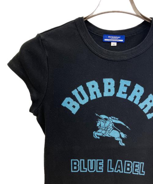 BURBERRY BLUE LABEL（バーバリー ブルー レーベル）BURBERRY BLUE LABEL (バーバリー ブルー レーベル) 半袖カットソー ブラック サイズ:38の古着・服飾アイテム