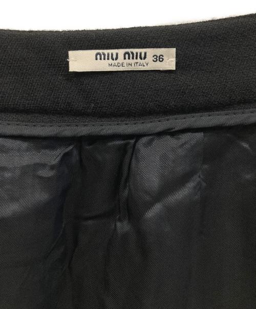 MIU MIU（ミュウミュウ）MIU MIU (ミュウミュウ) ウールスカート ブラック サイズ:36の古着・服飾アイテム