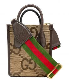 GUCCI（グッチ）の古着「2WAYミニトートバッグ」｜ブラウン×ベージュ