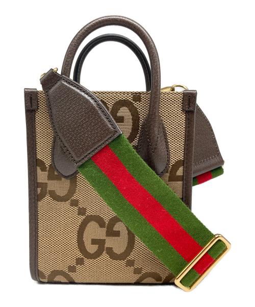 GUCCI（グッチ）GUCCI (グッチ) 2WAYミニトートバッグ ブラウン×ベージュの古着・服飾アイテム