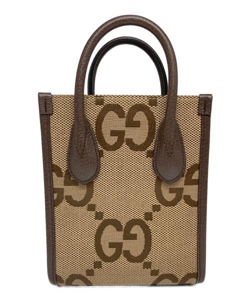 GUCCI（グッチ）GUCCI (グッチ) 2WAYミニトートバッグ ブラウン×ベージュの古着・服飾アイテム