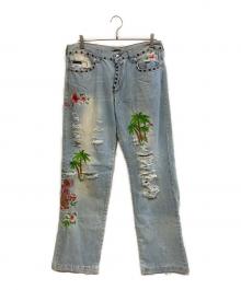 DOLCE & GABBANA（ドルチェ＆ガッバーナ）の古着「ダメージ加工デニムパンツ」｜インディゴ