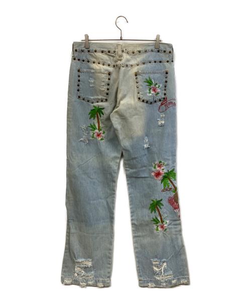 DOLCE & GABBANA（ドルチェ＆ガッバーナ）DOLCE & GABBANA (ドルチェ＆ガッバーナ) ダメージ加工デニムパンツ インディゴ サイズ:48の古着・服飾アイテム