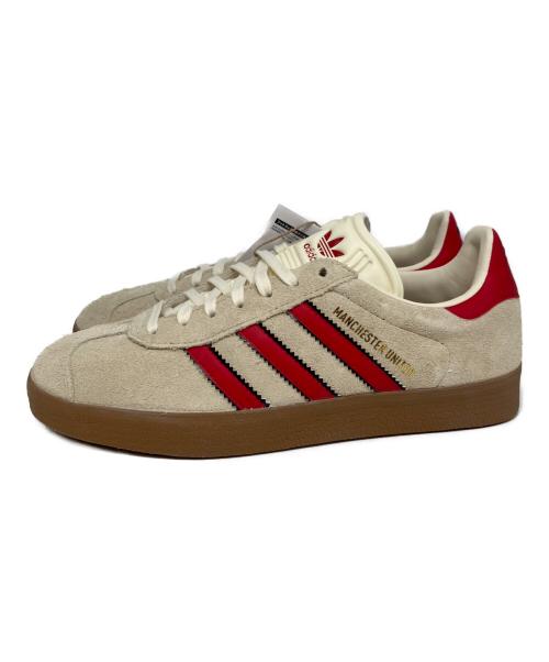 adidas（アディダス）adidas (アディダス) Gazelle Manchester United Terrace Icons ベージュ×レッド サイズ: 24cm 未使用品の古着・服飾アイテム