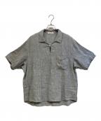 confectコンフェクト）の古着「リネンスキッパーシャツ」｜ホワイト×ブラック