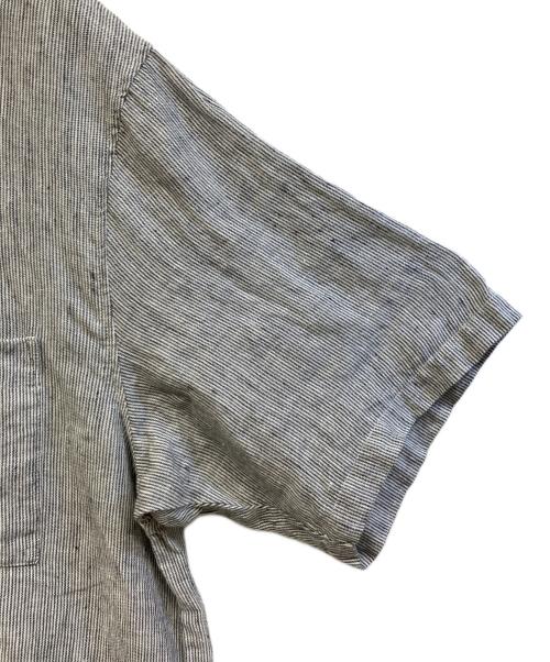 confect（コンフェクト）confect (コンフェクト) リネンスキッパーシャツ ホワイト×ブラック サイズ:4の古着・服飾アイテム