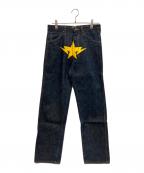 BAPE BY A BATHING APEベイプバイアベイシングエイプ）の古着「フロントスターデニムパンツ」｜インディゴ