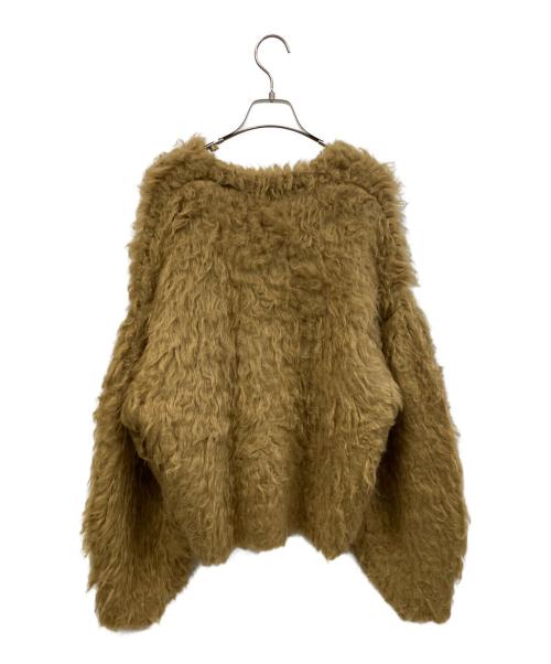 1er Arrondissement（プルミエ アロンディスモン）1er Arrondissement (プルミエ アロンディスモン) ウェーブ起毛ランタンスリーブカーディガン ベージュ サイズ:Freeの古着・服飾アイテム