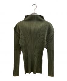 PLEATS PLEASE（プリーツプリーズ）の古着「長袖カットソー」｜グリーン