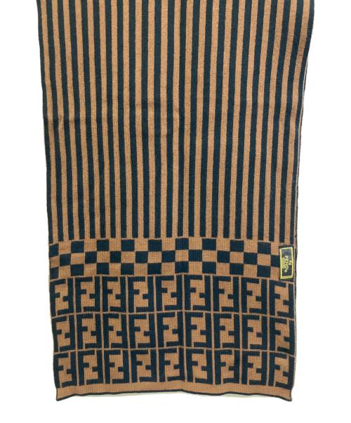 FENDI（フェンディ）FENDI (フェンディ) マフラー ブラウン×ブラックの古着・服飾アイテム