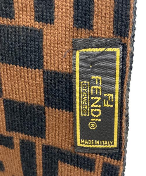 FENDI（フェンディ）FENDI (フェンディ) マフラー ブラウン×ブラックの古着・服飾アイテム