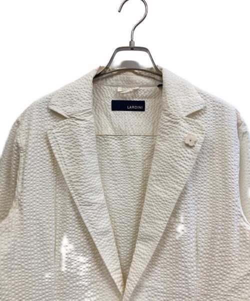 LARDINI（ラルディーニ）LARDINI (ラルディーニ) シアサッカーテーラードジャケット ベージュ サイズ:Sの古着・服飾アイテム