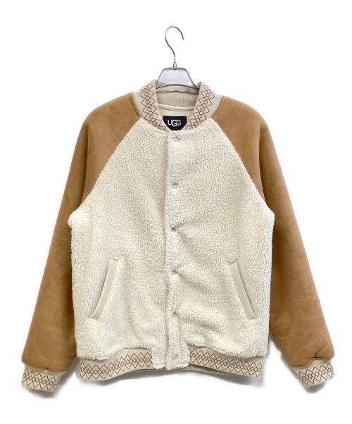 UGG（アグ）UGG (アグ) Tasman Varsity Jacket ホワイト×ベージュ サイズ:Mの古着・服飾アイテム