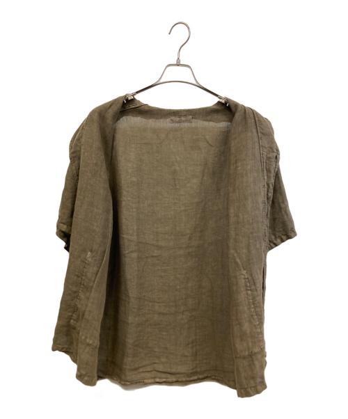 confect（コンフェクト）confect (コンフェクト) リネン ピグメントバイオ 半袖 カバーシャツ カーキ サイズ:3の古着・服飾アイテム