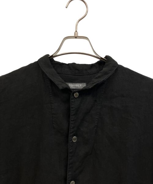 confect（コンフェクト）confect (コンフェクト) リネン半袖カバーシャツ ブラック サイズ:3の古着・服飾アイテム