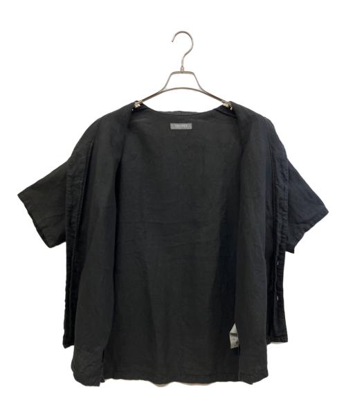 confect（コンフェクト）confect (コンフェクト) リネン半袖カバーシャツ ブラック サイズ:3の古着・服飾アイテム