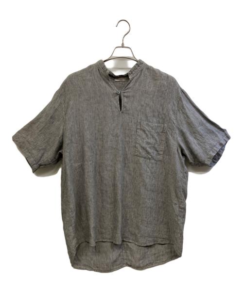 confect（コンフェクト）confect (コンフェクト) 半袖スキッパーシャツ ブラック×ホワイト サイズ:4の古着・服飾アイテム