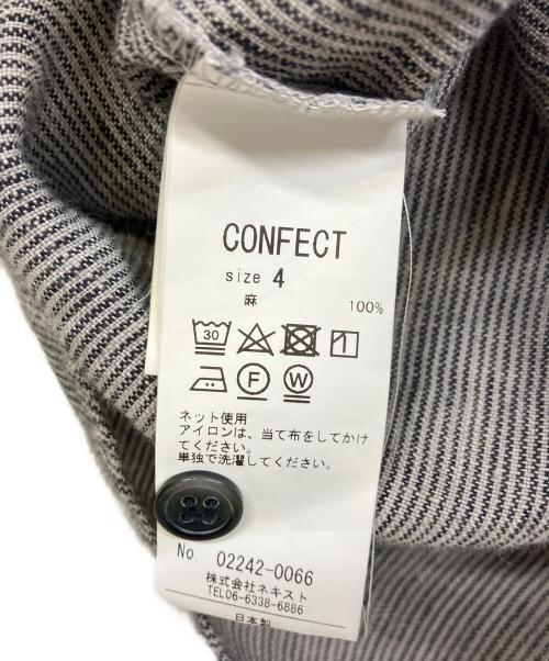 confect（コンフェクト）confect (コンフェクト) 半袖スキッパーシャツ ブラック×ホワイト サイズ:4の古着・服飾アイテム