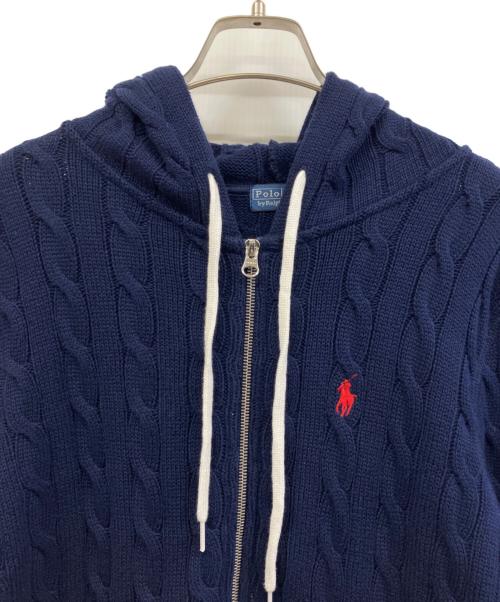 POLO RALPH LAUREN（ポロ・ラルフローレン）POLO RALPH LAUREN (ポロ・ラルフローレン) ニットパーカー ネイビー サイズ:Mの古着・服飾アイテム