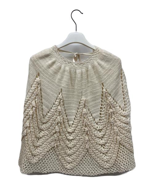 LOEWE（ロエベ）LOEWE (ロエベ) ニットポンチョ ホワイト サイズ:XSの古着・服飾アイテム