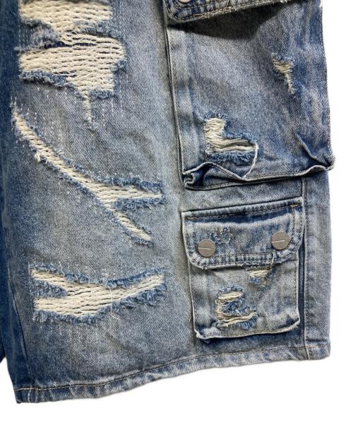 FIRST ROW（ファーストロウ）FIRST ROW (ファーストロウ) デニムハーフパンツ インディゴ サイズ:81cm（W32） 未使用品の古着・服飾アイテム