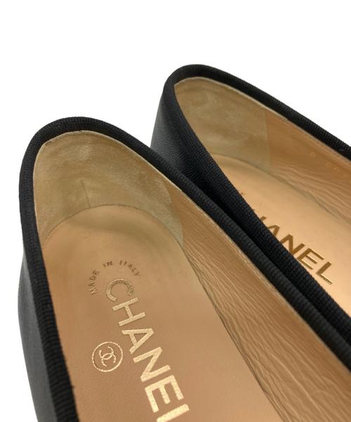CHANEL（シャネル）CHANEL (シャネル) バレリーナココマークフラットリボンパンプス ブラック サイズ:36C (23cm)の古着・服飾アイテム