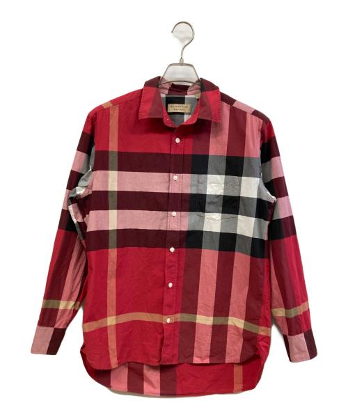 BURBERRY LONDON ENGLAND（バーバリー ロンドン イングランド）BURBERRY LONDON ENGLAND (バーバリー ロンドン イングランド) 長袖シャツ レッド サイズ:Mの古着・服飾アイテム