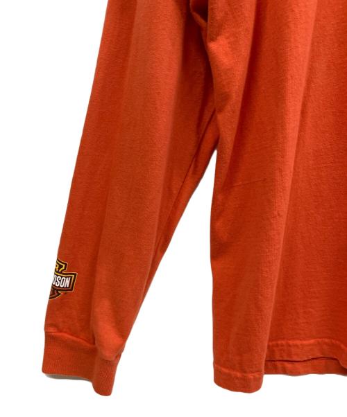 HARLEY-DAVIDSON（ハーレーダビッドソン）HARLEY-DAVIDSON (ハーレーダビッドソン) 長袖カットソー オレンジ サイズ:Lの古着・服飾アイテム