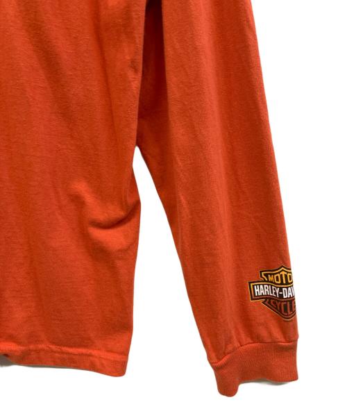HARLEY-DAVIDSON（ハーレーダビッドソン）HARLEY-DAVIDSON (ハーレーダビッドソン) 長袖カットソー オレンジ サイズ:Lの古着・服飾アイテム