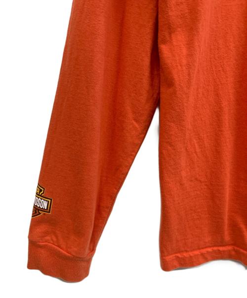 HARLEY-DAVIDSON（ハーレーダビッドソン）HARLEY-DAVIDSON (ハーレーダビッドソン) 長袖カットソー オレンジ サイズ:Lの古着・服飾アイテム
