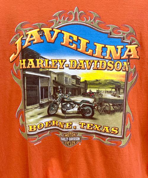 HARLEY-DAVIDSON（ハーレーダビッドソン）HARLEY-DAVIDSON (ハーレーダビッドソン) 長袖カットソー オレンジ サイズ:Lの古着・服飾アイテム