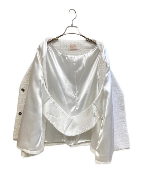 MAKE-AI（メイクアイ）MAKE-AI (メイクアイ) ツイードポンチョ ホワイト サイズ:FREEの古着・服飾アイテム
