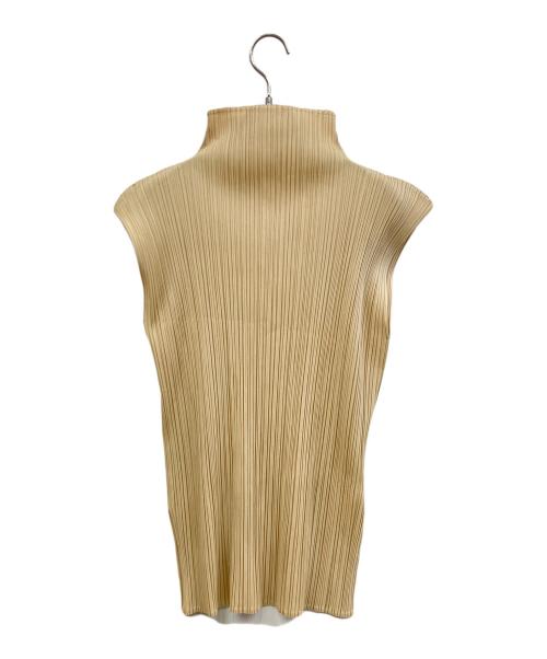 ISSEY MIYAKE（イッセイミヤケ）ISSEY MIYAKE (イッセイミヤケ) ノースリーブカットソー ベージュ サイズ:Mの古着・服飾アイテム