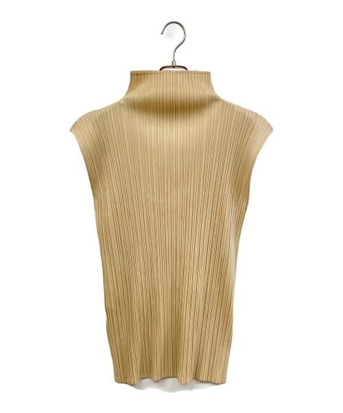 ISSEY MIYAKE（イッセイミヤケ）ISSEY MIYAKE (イッセイミヤケ) ノースリーブカットソー ベージュ サイズ:Mの古着・服飾アイテム