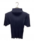 PLEATS PLEASEプリーツプリーズ）の古着「半袖カットソー」｜ネイビー