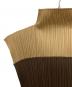 PLEATS PLEASE (プリーツプリーズ) ノースリーブワンピース ブラウン×ベージュ サイズ:3：18000円