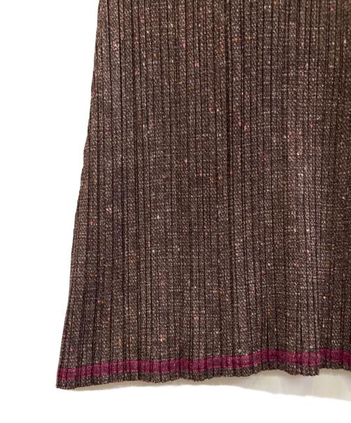 PLEATS PLEASE（プリーツプリーズ）PLEATS PLEASE (プリーツプリーズ) ノースリーブワンピース ブラウン サイズ:4の古着・服飾アイテム