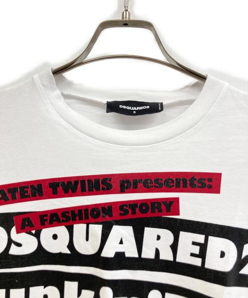 DSQUARED2（ディースクエアード）DSQUARED2 (ディースクエアード) 半袖カットソー ホワイト サイズ:Sの古着・服飾アイテム