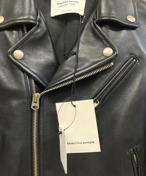 beautiful people（ビューティフルピープル）beautiful people (ビューティフルピープル) シープレザージャケット ブラック サイズ:140 未使用品の古着・服飾アイテム