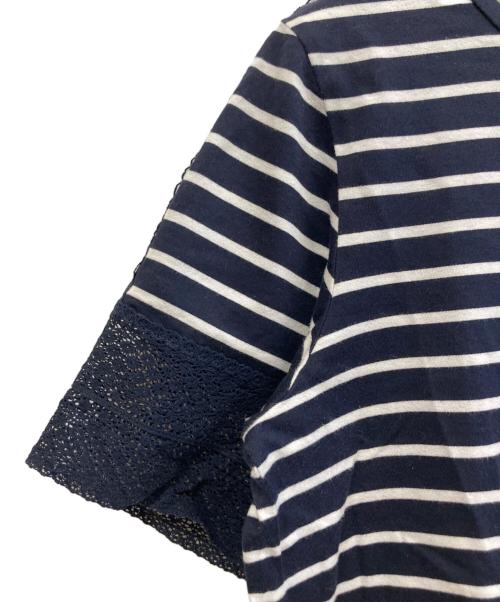 BLUE LABEL CRESTBRIDGE（ブルーレーベルクレストブリッジ）BLUE LABEL CRESTBRIDGE (ブルーレーベルクレストブリッジ) 半袖カットソー ネイビー×ホワイト サイズ:38の古着・服飾アイテム