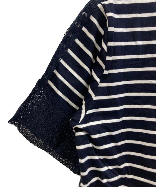 BLUE LABEL CRESTBRIDGE（ブルーレーベルクレストブリッジ）BLUE LABEL CRESTBRIDGE (ブルーレーベルクレストブリッジ) 半袖カットソー ネイビー×ホワイト サイズ:38の古着・服飾アイテム