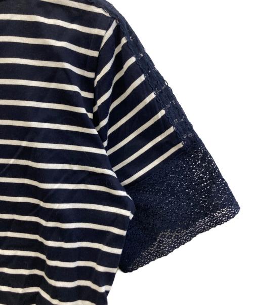 BLUE LABEL CRESTBRIDGE（ブルーレーベルクレストブリッジ）BLUE LABEL CRESTBRIDGE (ブルーレーベルクレストブリッジ) 半袖カットソー ネイビー×ホワイト サイズ:38の古着・服飾アイテム
