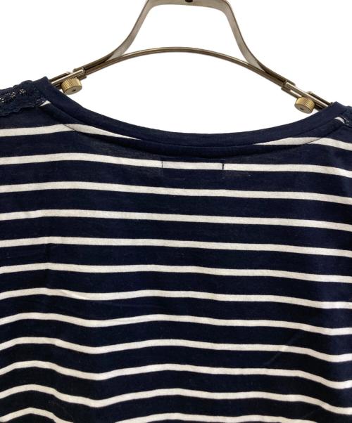 BLUE LABEL CRESTBRIDGE（ブルーレーベルクレストブリッジ）BLUE LABEL CRESTBRIDGE (ブルーレーベルクレストブリッジ) 半袖カットソー ネイビー×ホワイト サイズ:38の古着・服飾アイテム