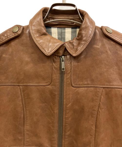 BURBERRY LONDON（バーバリーロンドン）BURBERRY LONDON (バーバリーロンドン) ラムレザージャケット ブラウン サイズ:38の古着・服飾アイテム