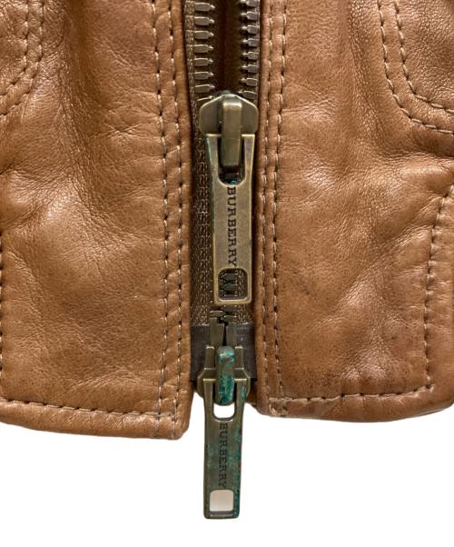 BURBERRY LONDON（バーバリーロンドン）BURBERRY LONDON (バーバリーロンドン) ラムレザージャケット ブラウン サイズ:38の古着・服飾アイテム