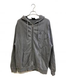 Ed Hardy（エド ハーディー）の古着「ジップパーカー」｜グレー