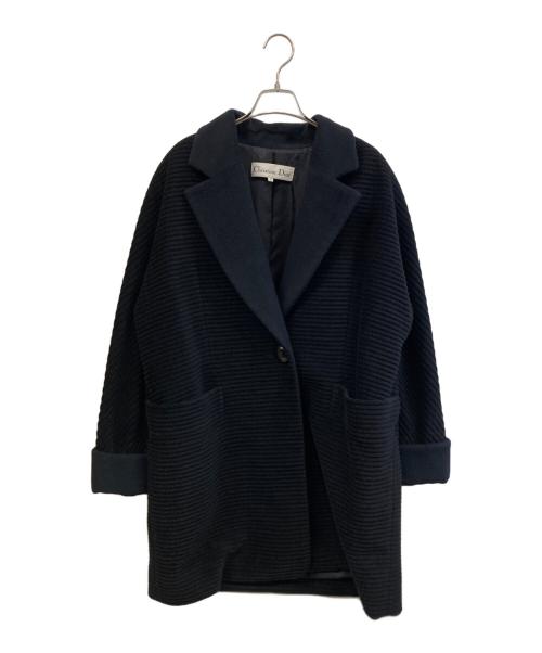 Christian Dior（クリスチャン ディオール）Christian Dior (クリスチャン ディオール) アンゴラ混コート ブラック サイズ:11の古着・服飾アイテム