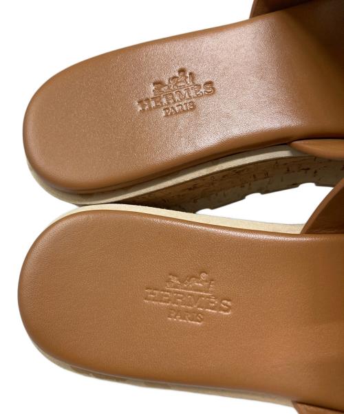 HERMES（エルメス）HERMES (エルメス) ウェッジソールサンダル ブラウン サイズ: 37の古着・服飾アイテム