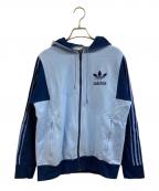 adidasアディダス）の古着「ジップパーカー」｜スカイブルー